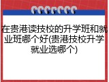 在贵港读技校的升学班和就业班哪个好(贵港技校升学就业选哪个)