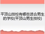 平顶山技校有哪些适合男生的学校(平顶山男生技校)