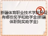 新疆体育职业技术学院开设有哪些奖学和助学金(新疆体职院奖助学金)