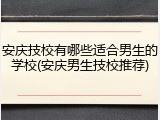安庆技校有哪些适合男生的学校(安庆男生技校推荐)