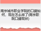 南京城市职业学院的口碑如何，现在怎么样了(南京职院口碑现状)