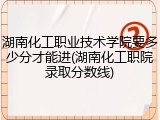 湖南化工职业技术学院要多少分才能进(湖南化工职院录取分数线)