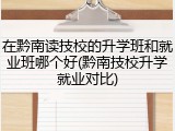 在黔南读技校的升学班和就业班哪个好(黔南技校升学就业对比)