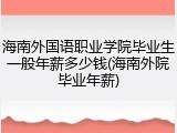 海南外国语职业学院毕业生一般年薪多少钱(海南外院毕业年薪)