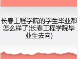 长春工程学院的学生毕业都怎么样了(长春工程学院毕业生去向)