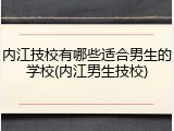 内江技校有哪些适合男生的学校(内江男生技校)