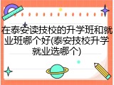 在泰安读技校的升学班和就业班哪个好(泰安技校升学就业选哪个)