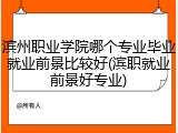 滨州职业学院哪个专业毕业就业前景比较好(滨职就业前景好专业)
