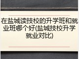在盐城读技校的升学班和就业班哪个好(盐城技校升学就业对比)
