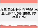 在黑河读技校的升学班和就业班哪个好(黑河技校升学就业对比)