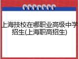 上海技校在哪职业高级中学招生(上海职高招生)