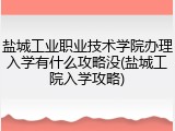 盐城工业职业技术学院办理入学有什么攻略没(盐城工院入学攻略)