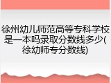 徐州幼儿师范高等专科学校是一本吗录取分数线多少(徐幼师专分数线)