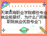 天津滨海职业学院哪些专业就业前景好，为什么("滨海职院就业优势专业")