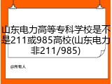 山东电力高等专科学校是不是211或985高校(山东电力非211/985)