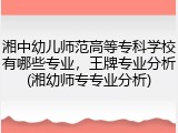 湘中幼儿师范高等专科学校有哪些专业，王牌专业分析(湘幼师专专业分析)