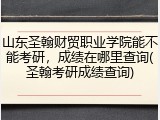 山东圣翰财贸职业学院能不能考研，成绩在哪里查询(圣翰考研成绩查询)