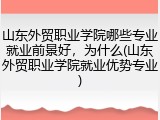山东外贸职业学院哪些专业就业前景好，为什么(山东外贸职业学院就业优势专业)
