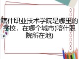 喀什职业技术学院是哪里的学校，在哪个城市(喀什职院所在地)