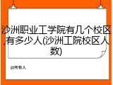 沙洲职业工学院有几个校区,有多少人(沙洲工院校区人数)