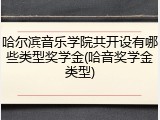 哈尔滨音乐学院共开设有哪些类型奖学金(哈音奖学金类型)