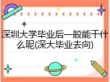 深圳大学毕业后一般能干什么呢(深大毕业去向)