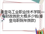 秦皇岛工业职业技术学院一年财政拨款大概多少钱(秦皇岛职院年拨款)
