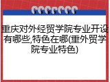 重庆对外经贸学院专业开设有哪些,特色在哪(重外贸学院专业特色)