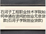 石河子工程职业技术学院如何申请在读间的创业无息贷款(石河子学院创业贷款)