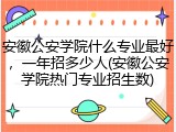 安徽公安学院什么专业最好，一年招多少人(安徽公安学院热门专业招生数)