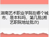 湖南艺术职业学院在哪个城市，是本科吗，第几批(湘艺职院地址批次)