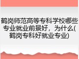 鹤岗师范高等专科学校哪些专业就业前景好，为什么(鹤岗专科好就业专业)