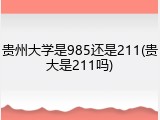 贵州大学是985还是211(贵大是211吗)