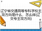 辽宁省交通高等专科学校主攻方向是什么，怎么样(辽交专主攻方向)