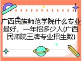 广西民族师范学院什么专业最好，一年招多少人(广西民师院王牌专业招生数)