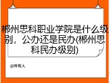 郴州思科职业学院是什么级别，公办还是民办(郴州思科民办级别)