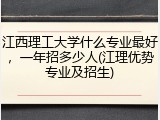 江西理工大学什么专业最好，一年招多少人(江理优势专业及招生)