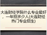 大连财经学院什么专业最好，一年招多少人(大连财经热门专业招生)
