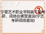 宁夏艺术职业学院能不能考研，成绩在哪里查询(宁艺考研成绩查询)