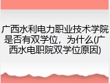 广西水利电力职业技术学院是否有双学位，为什么(广西水电职院双学位原因)
