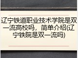 辽宁铁道职业技术学院是双一流高校吗，简单介绍(辽宁铁院是双一流吗)