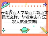 云南农业大学毕业后就业前景怎么样，毕业生去向(云农大就业去向)