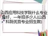 山西应用科技学院什么专业最好，一年招多少人(山西科院优势专业招生数)