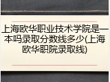 上海欧华职业技术学院是一本吗录取分数线多少(上海欧华职院录取线)