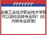 安徽工业经济职业技术学院可以进校后转专业吗？(校内转专业政策)