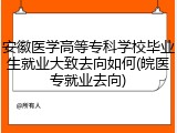 安徽医学高等专科学校毕业生就业大致去向如何(皖医专就业去向)