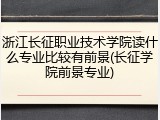 浙江长征职业技术学院读什么专业比较有前景(长征学院前景专业)