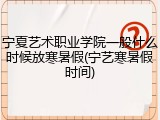 宁夏艺术职业学院一般什么时候放寒暑假(宁艺寒暑假时间)
