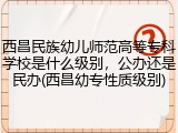 西昌民族幼儿师范高等专科学校是什么级别，公办还是民办(西昌幼专性质级别)