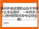 扬州环境资源职业技术学院什么专业最好，一年招多少人(扬州职院优势专业招生数)